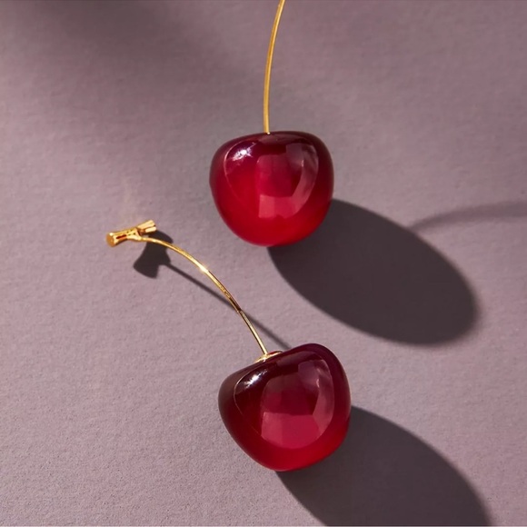 Anthropologie Jewelry - Anthro Cherry Drop Earrings